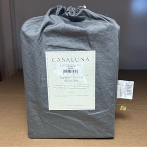 Casaluna Queen 500 Washed Supima Sateen Solid Sheet Set